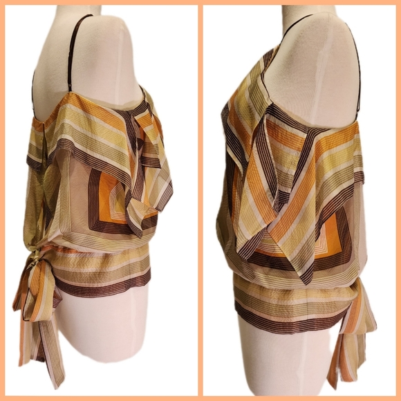 BCBGMaxAzria Silk Layered Open Tie Back Camisole - Picture 13 of 16